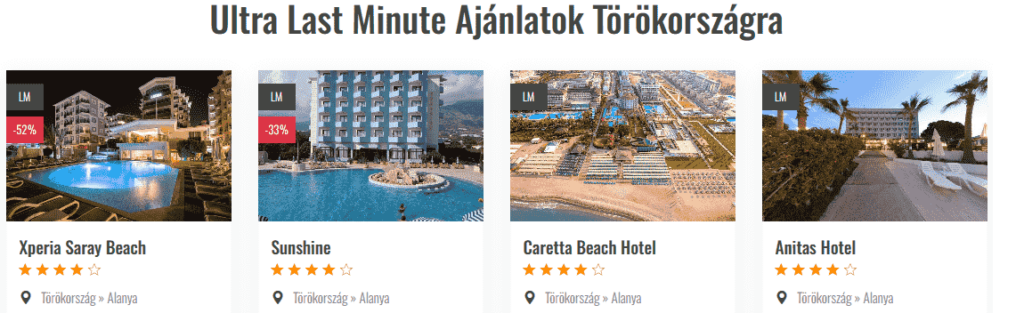 Ultra last minute utazás Törökország